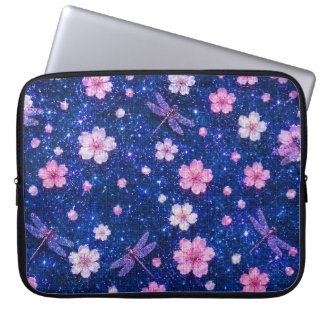 Dreamy Blossom Night With Cherry flowers and Drago Laptop Sleeve