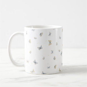 Dreamy Blue & Cream Butterflies Print Coffee Mug