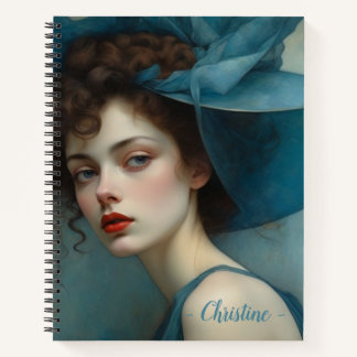 Dreamy Blue Dress and Large Hat Notebook