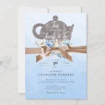 Dreamy Blue Floral and Bow Bridal Tea