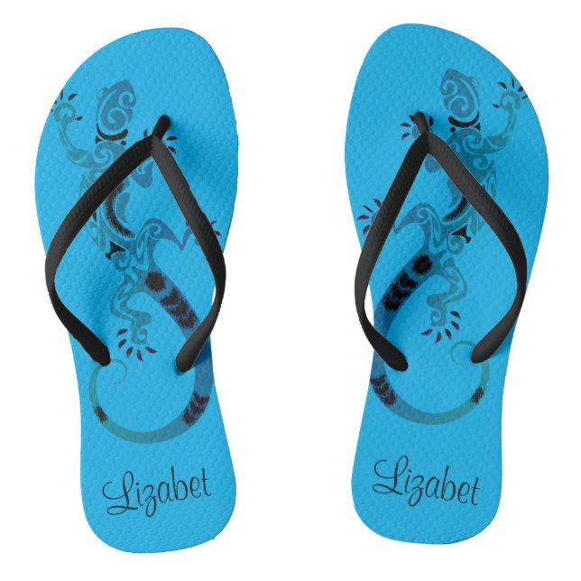 Dreamy Blue Gecko  Thongs (Footbed)
