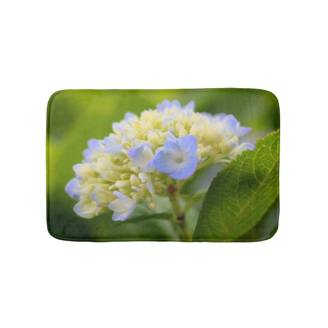 Dreamy Blue Hydrangea Flower  Bath Mat (Front)