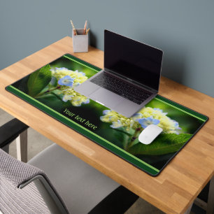 Dreamy Blue Hydrangea Flower Personalised Desk Mat