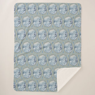 Dreamy Blue Medallion Sherpa Blanket