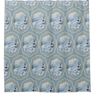 Dreamy Blue Medallions Shower Curtain