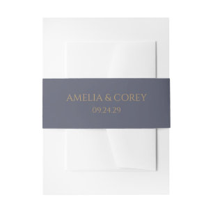 Dreamy Blue Palm Trees Wedding Invitation Belly Band
