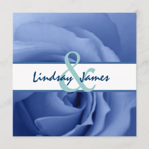 Dreamy Blue Rose Floral Wedding Invitation
