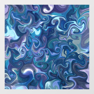 Dreamy Blue Swirls Window Cling