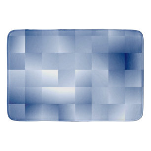 Dreamy Blue Tones in a Square Pattern Bath Mat