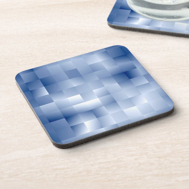 Dreamy Blue Tones in a Square Pattern Coaster (Left Side)