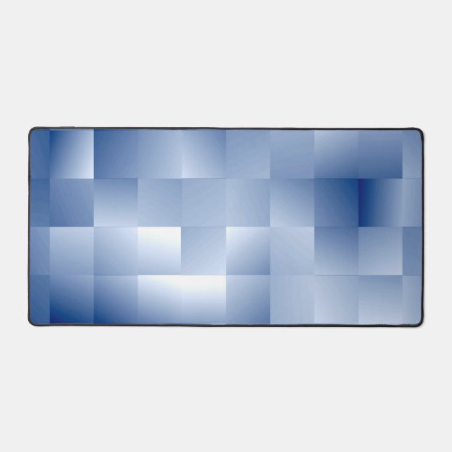 Dreamy Blue Tones in a Square Pattern Desk Mat (Front)
