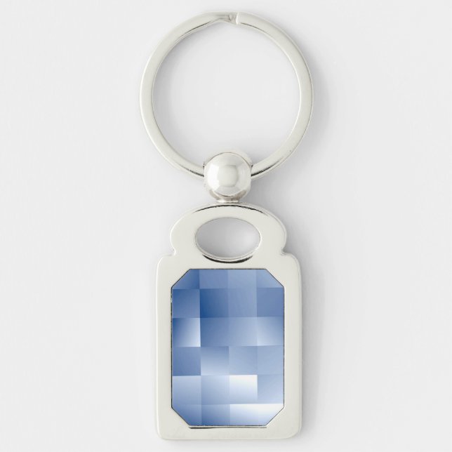 Dreamy Blue Tones in a Square Pattern Key Ring (Front)