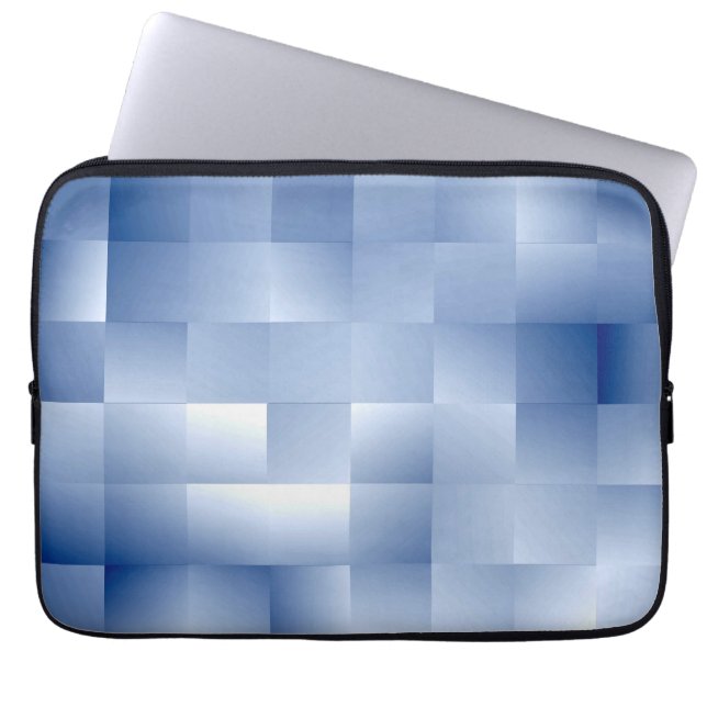 Dreamy Blue Tones in a Square Pattern Laptop Sleeve (Front)