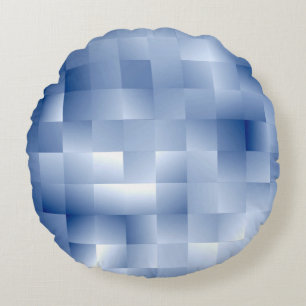 Dreamy Blue Tones in a Square Pattern Round Cushion