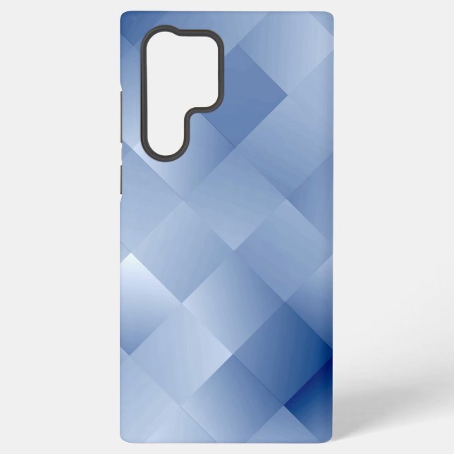 Dreamy Blue Tones in a Square Pattern Samsung Galaxy S22 Ultra Case (Back)