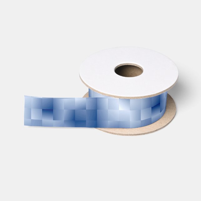 Dreamy Blue Tones in a Square Pattern Satin Ribbon (Spool)