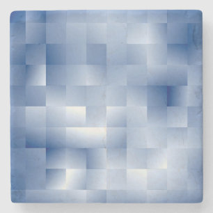 Dreamy Blue Tones in a Square Pattern Stone Coaster