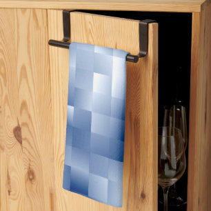 Dreamy Blue Tones in a Square Pattern Tea Towel