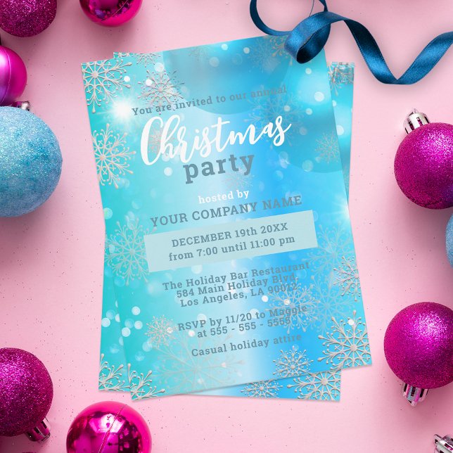 Dreamy Blue Winter Wonderland Corporate Christmas Invitation (Creator Uploaded)