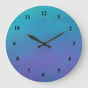 Dreamy Blues Abstract Design Large Clock