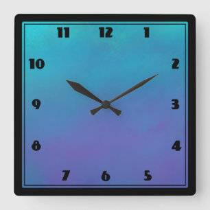 Dreamy Blues Abstract Design Square Wall Clock