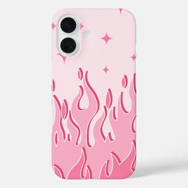 Dreamy Blush Flames – Pink Spark Fire Aesthetic Case-Mate iPhone Case (Back)