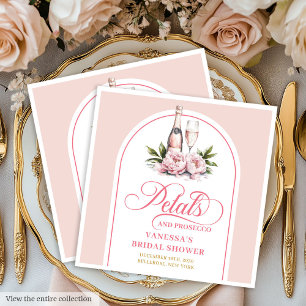 Dreamy Blush Floral Petals and Prosecco Napkins