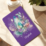 Dreamy Boho Crystals Dreamcatcher iPad Mini Cover<br><div class="desc">This dreamy boho iPad cover features a large tear-shaped crystal with a beautiful blend of aquamarine and turquoise colours. Delicate foliage, hanging crystals and a dream catcher safeguard your iPad with a touch of magic. Personalised with your name, this enchanting cover lets you carry a touch of nature with you...</div>