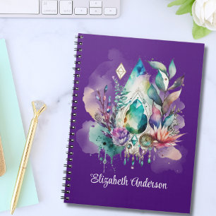 Dreamy Boho Crystals Magical Dreamcatcher Notebook