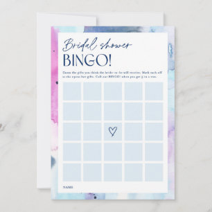 Dreamy Bridal Shower Gift Bingo Activity Game Card