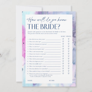 Dreamy Bridal Shower Questionnaire Game Card