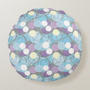 Dreamy Bubble Clouds Round Pouf Cushion