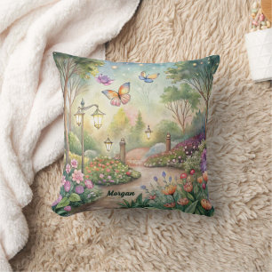 Dreamy Butterfly Garden Path - Enchanted Garden Cushion
