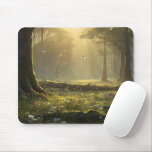 Dreamy Butterfly Meadow Desk Mat Fantasy Nature Mouse Pad