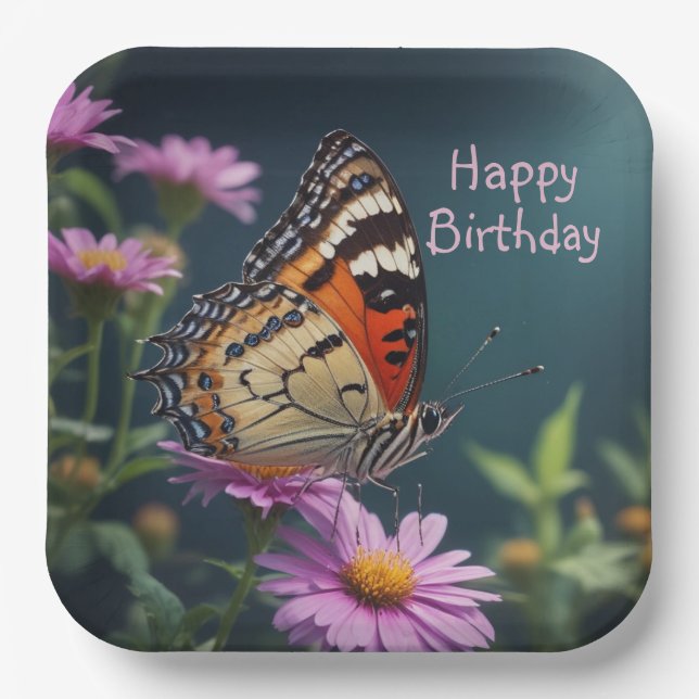 Dreamy Butterfly  Paper Plate (Front)