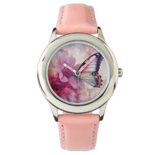 Dreamy Butterfly with Pink Flowers  Watch