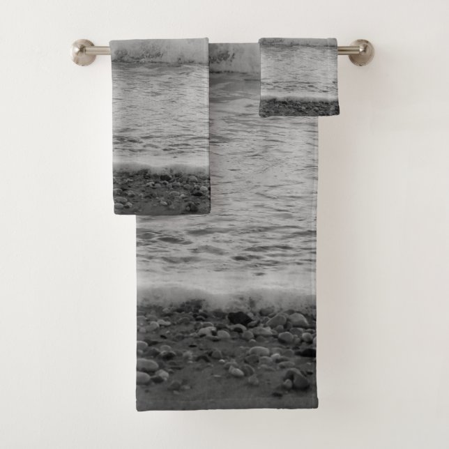 Dreamy Capri Ocean Sunset View 1 - BW Bath Towel Set (Insitu)