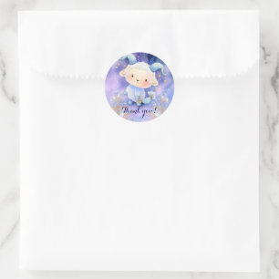Dreamy Capricorn Starry Night Birthday  Classic Round Sticker