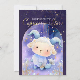 Dreamy Capricorn Starry Night Birthday Invitation