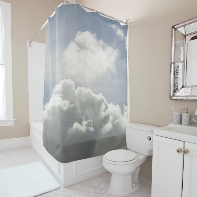 Dreamy Caribbean Clouds 10 Shower Curtain (In Situ)