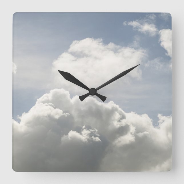 Dreamy Caribbean Clouds 10 Square Wall Clock (Front)