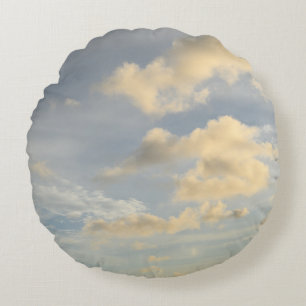Dreamy Caribbean Clouds 2 Round Cushion