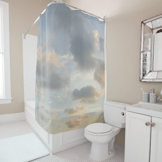 Dreamy Caribbean Clouds 9 Shower Curtain (In Situ)