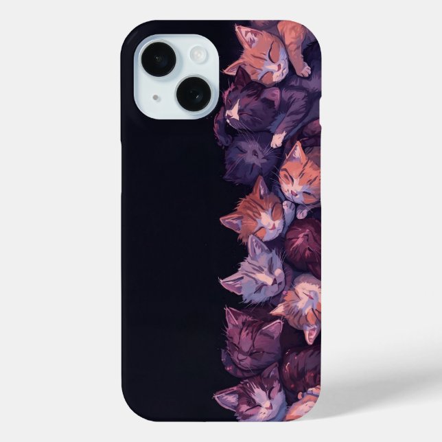 Dreamy Cat Nap – Wholesome Kitten Illustration Case-Mate iPhone Case (Back)
