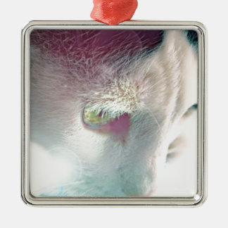 Dreamy Cat Portrait Metal Ornament