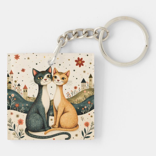 Dreamy Cats Key Ring (Back)