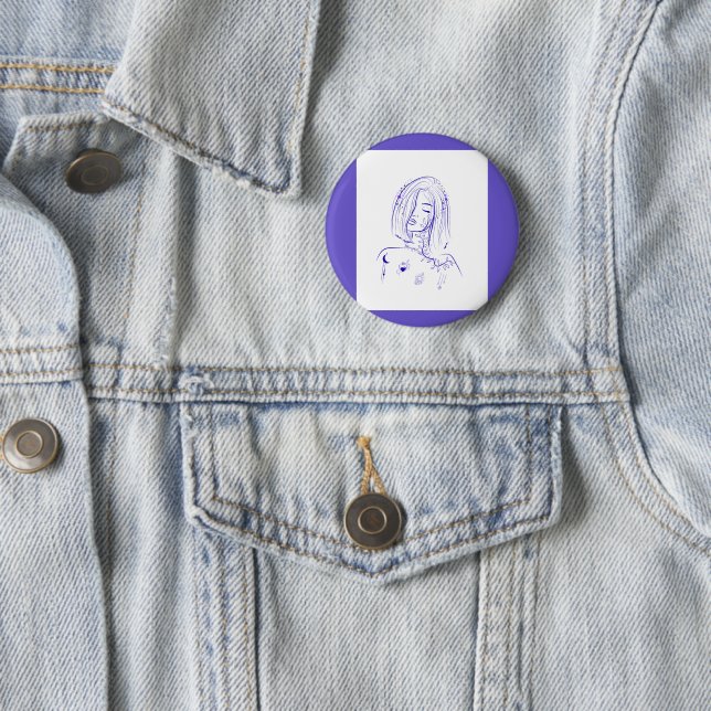 Dreamy Celestial Feminine  6 Cm Round Badge (In Situ)