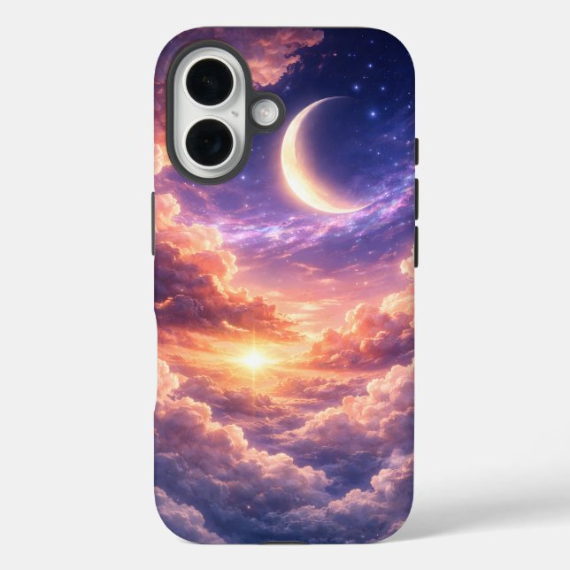 Dreamy Celestial Sky with Moon and Clouds Case-Mate iPhone Case (Back)
