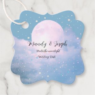 Dreamy celestial wedding bathed in moonlight favour tags