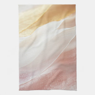 Dreamy Champagne & Rose Gold Shimmering Textile Tea Towel